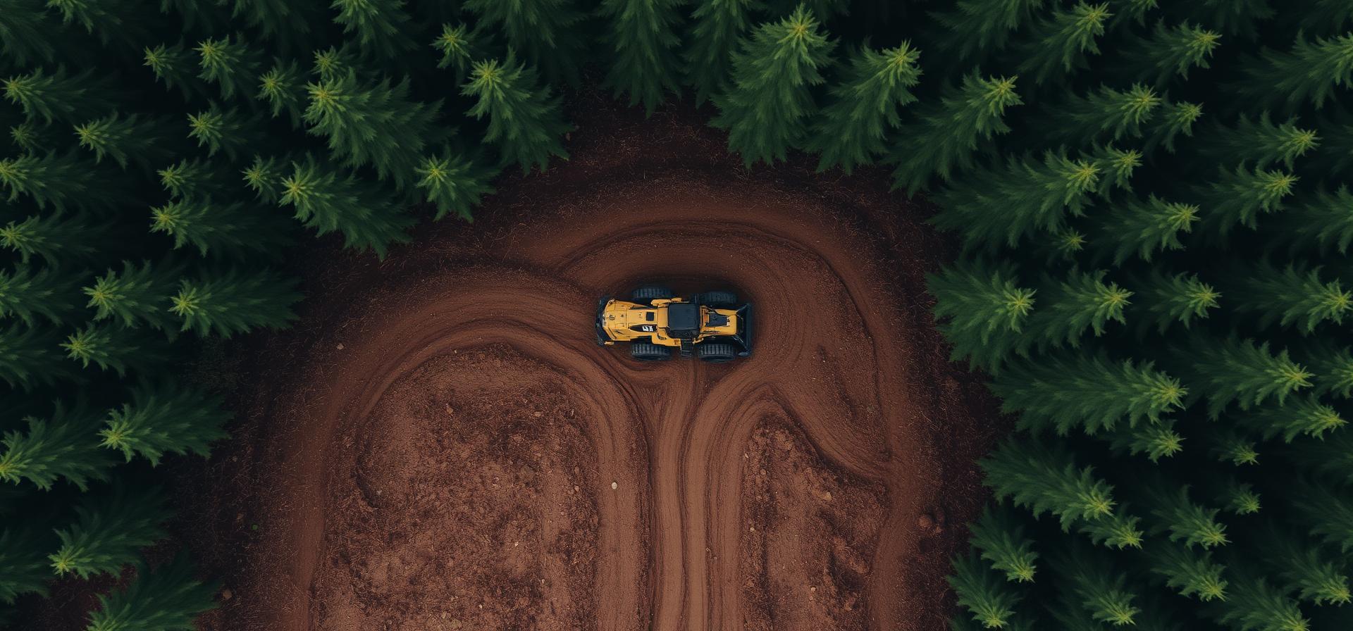 Aerial view of land clearing